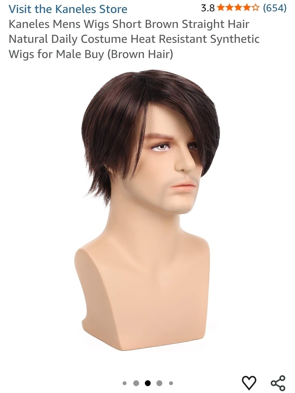 Brown Short Straight Synthetic Wig for Women - Natural Look